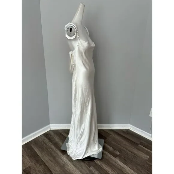 NWT Retrofete Cowl Neck Open Back Pearl Strap Electra Maxi Dress White Medium $5 - Picture 11 of 13